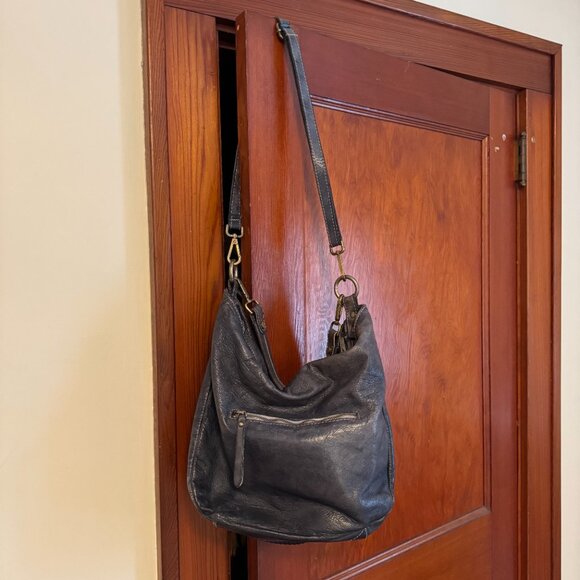 Blue woven leather bag - Picture 2 of 5